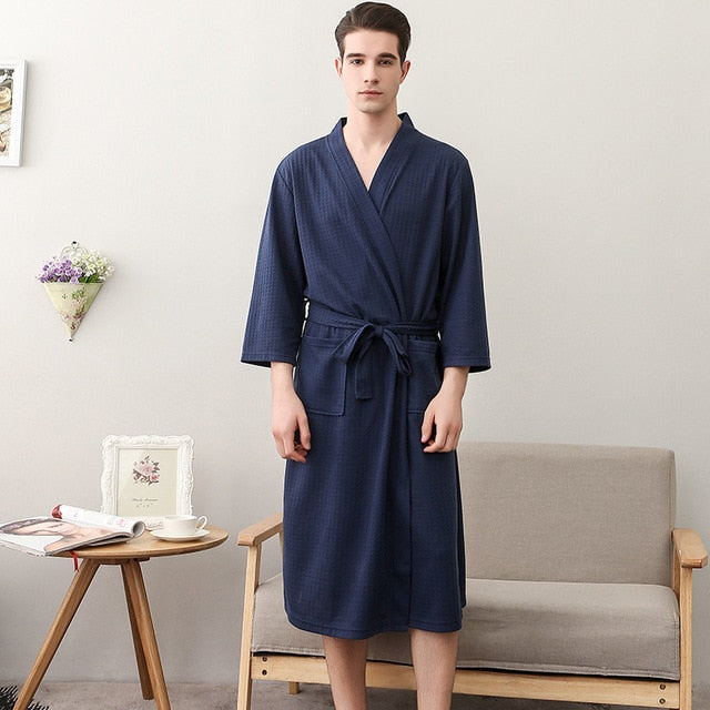 Men's Waffle-Weave Robe - Image 2