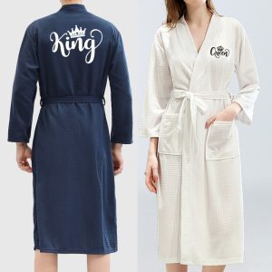 Personalized couple's bathrobe