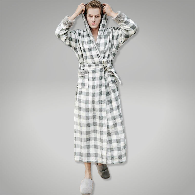 Men's Plaid Bathrobe - Image 2