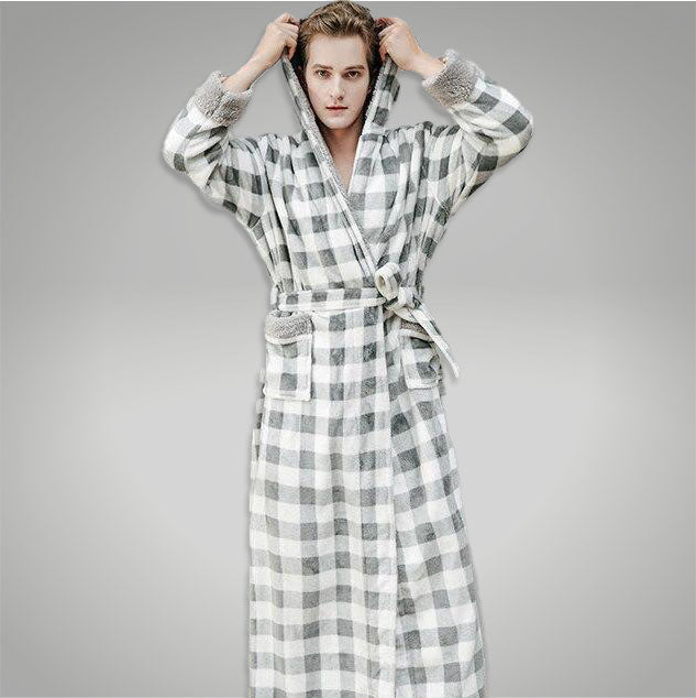 Men's Plaid Bathrobe