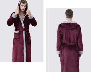 Men's Burgundy Bathrobe
