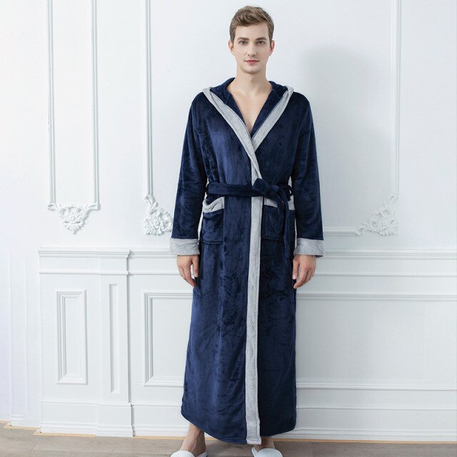 Men's Navy Blue Bathrobe - Image 2