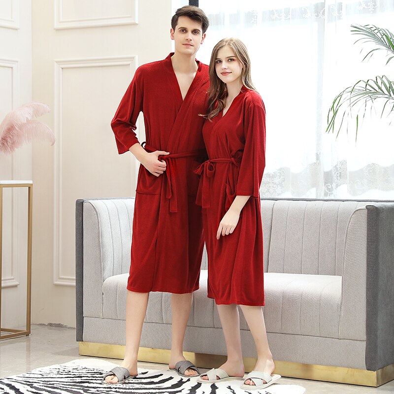 Men's Red Bathrobe