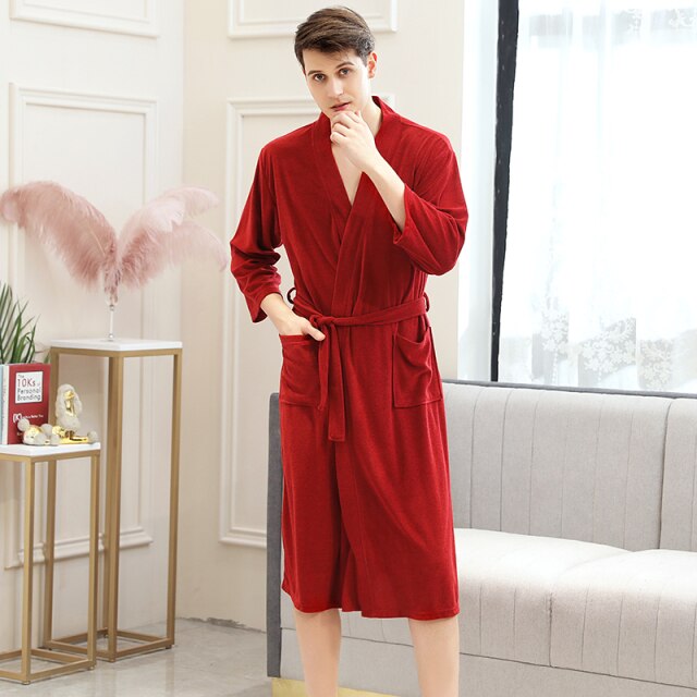 Men's Red Bathrobe - Image 2