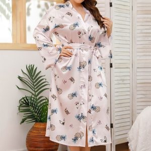 Plus-Size Long Kimono