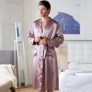Men's Purple Satin Robe