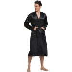 Men's Black Satin Robe