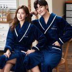 Men's Blue Velour Robe