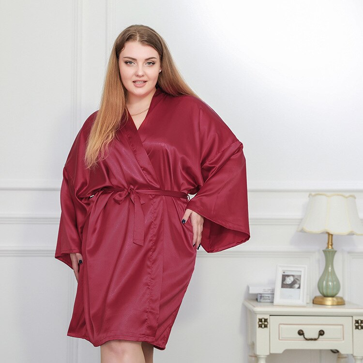 Women's Red Satin Robe