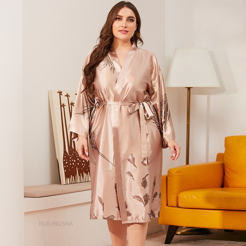 Women's Plus-Size Kimono Robe - Image 2