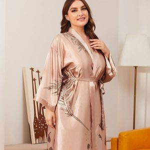 Women's Plus-Size Kimono Robe