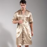 Men's Beige Satin Robe