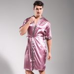 Men's Pink Satin Robe