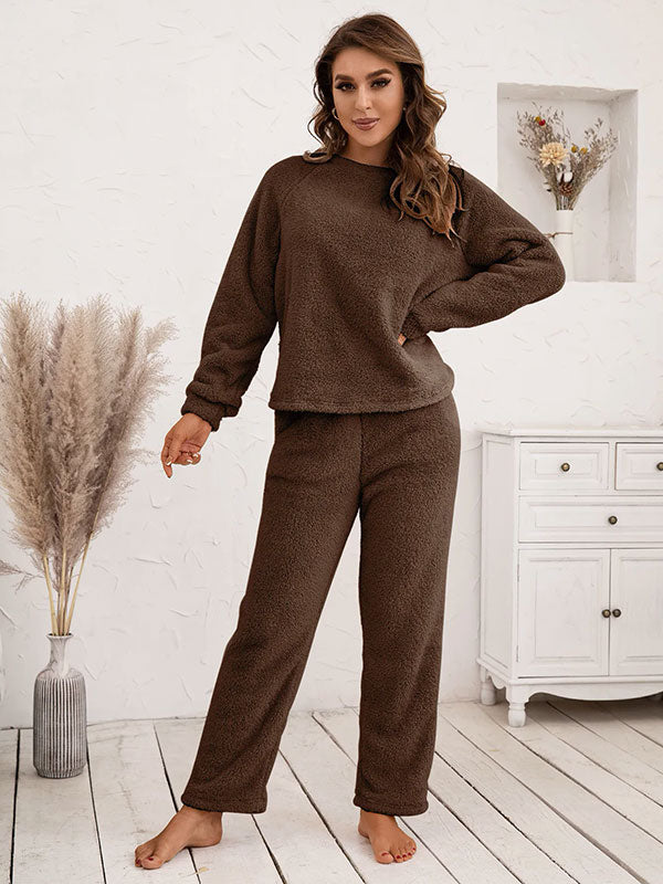 Women's Warm Brown Flannel Winter Pajamas "Eden Polaire" - Image 2
