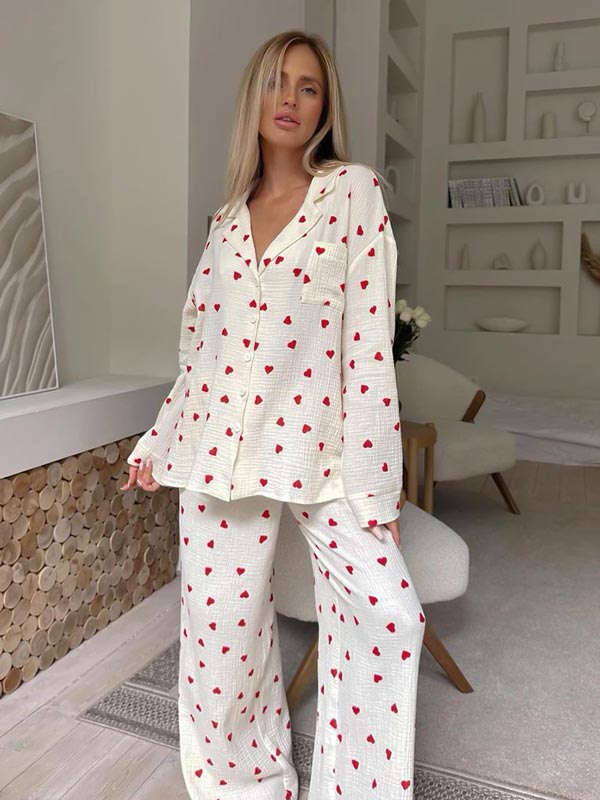 "Cotton Hearts" Cotton Pajamas - Image 2