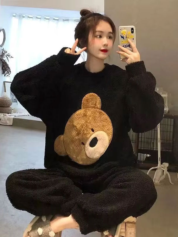 Women's Cozy Fleece "Teddy Bear" Pajamas - Image 2