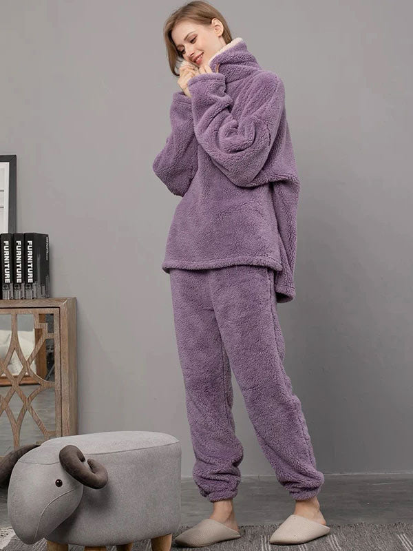 Women's Purple Fleece Pajamas – "Soft Snowflake" - Image 2