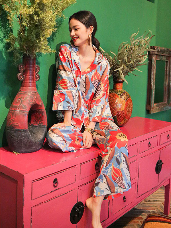"Summer Glow" Women's Satin Pajamas - Image 2
