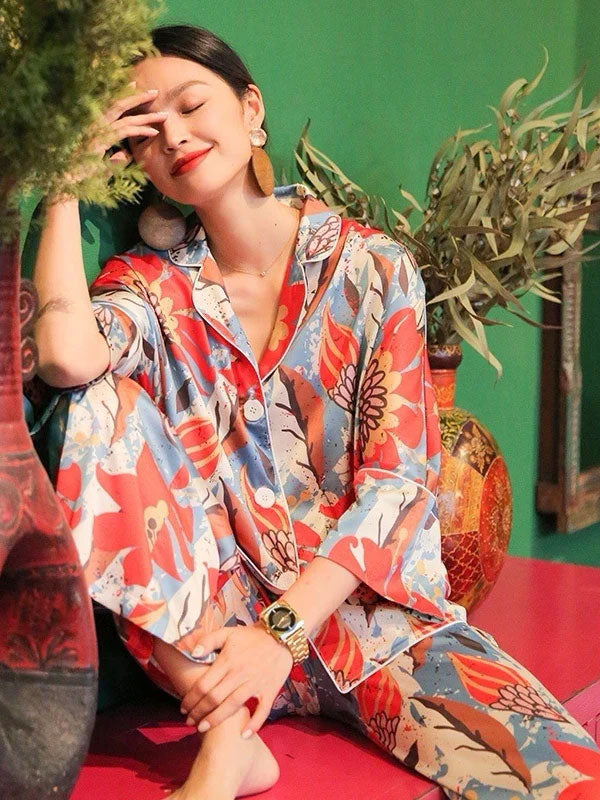 "Summer Glow" Women's Satin Pajamas