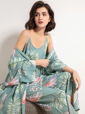 "Jasmine Breeze" Women's 3-Piece Pajama Set