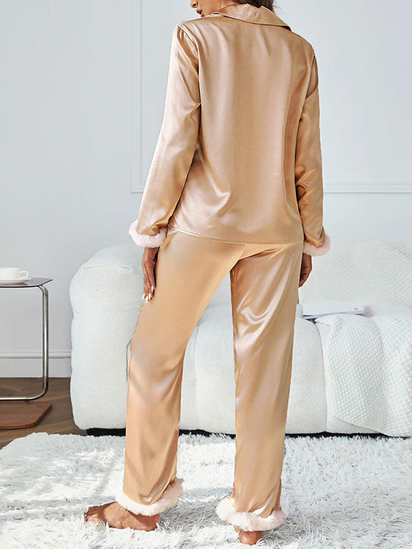 "Golden Dream" Elegant Satin Pajamas for Women