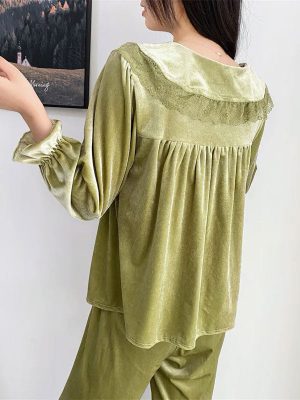 "Frisson de Jade" Women's Velour Pajamas