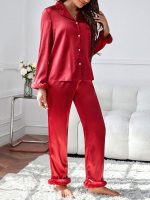 "Scarlet Love" Women's Red Satin Pajamas