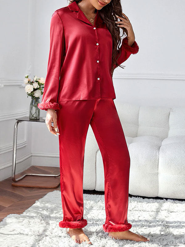 "Scarlet Love" Women's Red Satin Pajamas