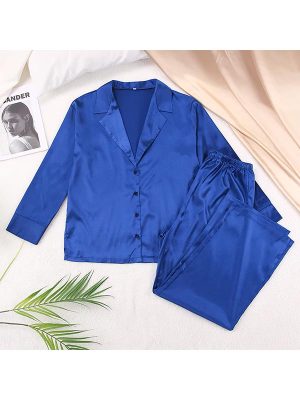 "Night Star" Women's Blue Satin Pajamas