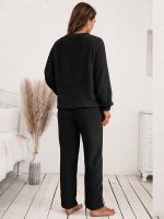 "Eden Fleece" Ultra-Soft Black Pajamas for Women