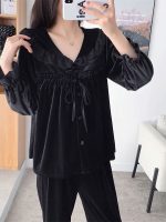"Starry Lullaby" Black Velour Pajamas