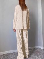 "Éclat d'Opale" Women's Cream Velvet Pajamas