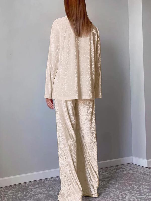 "Éclat d'Opale" Women's Cream Velvet Pajamas