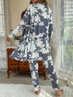 Women's 3-Piece "Magnolia Scent" Pajama Set