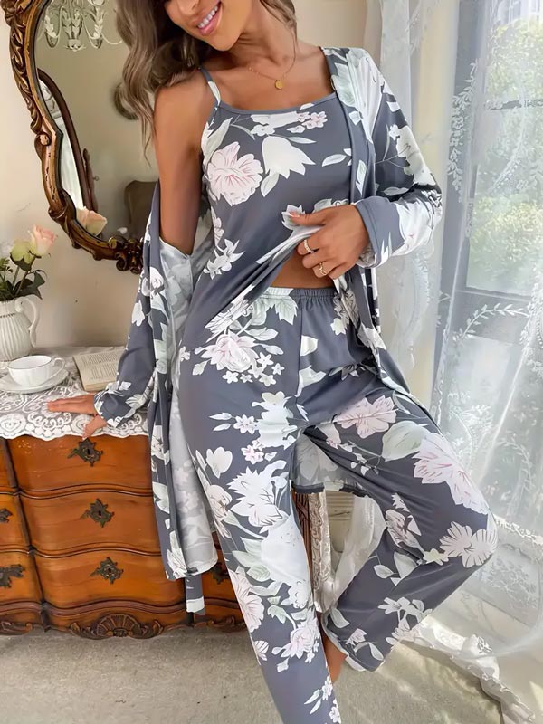 Women's 3-Piece "Magnolia Scent" Pajama Set - Image 2