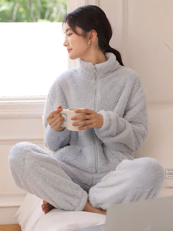 Women's Sky Blue Fleece Winter Pajamas "Polar Dream"