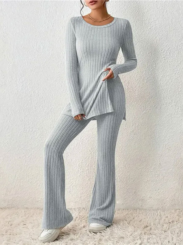 "Lunar Calm" Women's Grey Winter Pajamas - Image 2