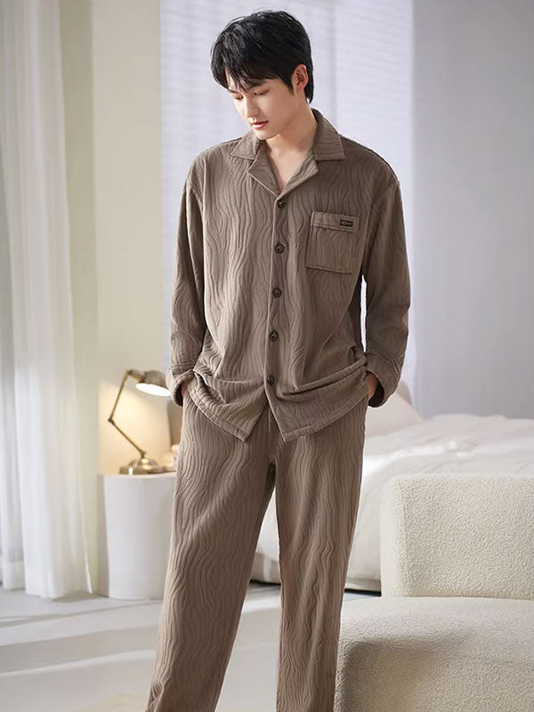 "Douceur d'Aurore" Luxury Men's Velvet Pajamas - Image 3