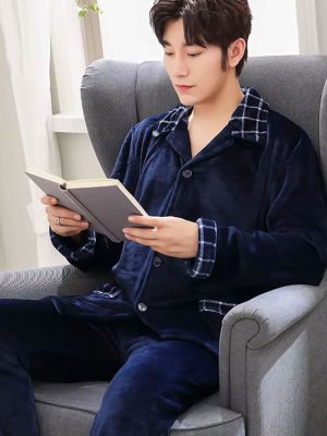 Men's Warm Fleece Pajamas "Boreal Softness"