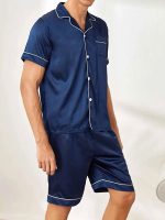 Men's "Calme Nocturne" Satin Short Pajama Set