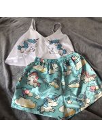"Blue Unicorn" Satin Pajamas for Women