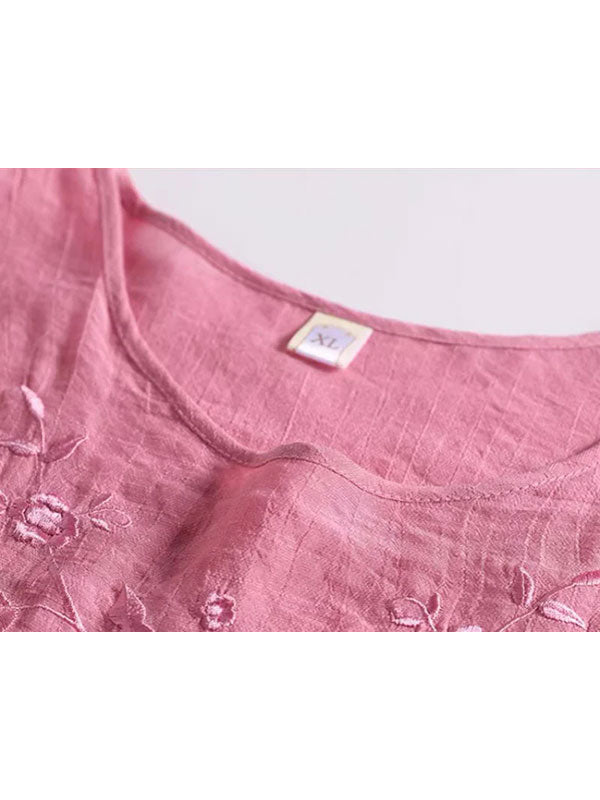 "Secret de Lys" Women's Pink Linen Pajamas