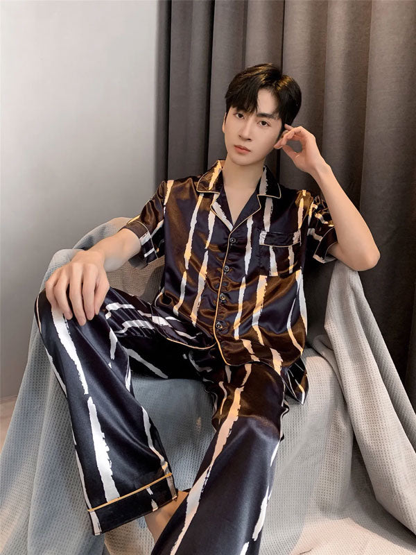 "Night Horizon" Men's Satin Pajamas – An Original Design - Image 2