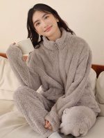 Women's Grey Fleece Pajamas "Polar Dream"