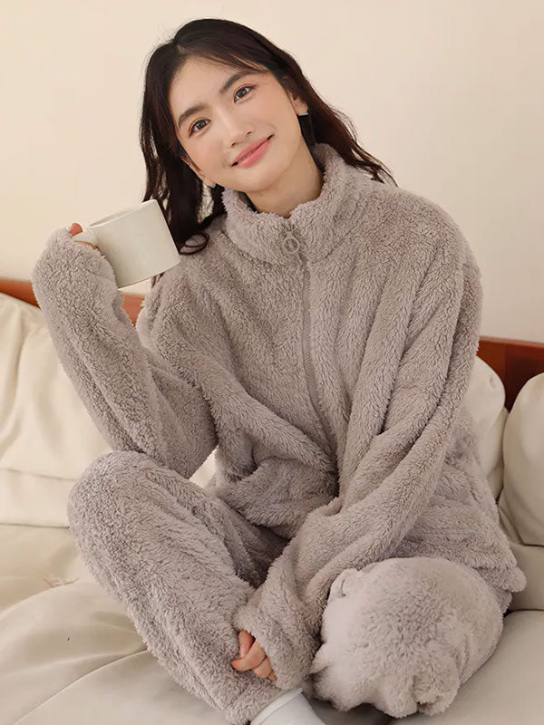 Women's Grey Fleece Pajamas "Polar Dream"