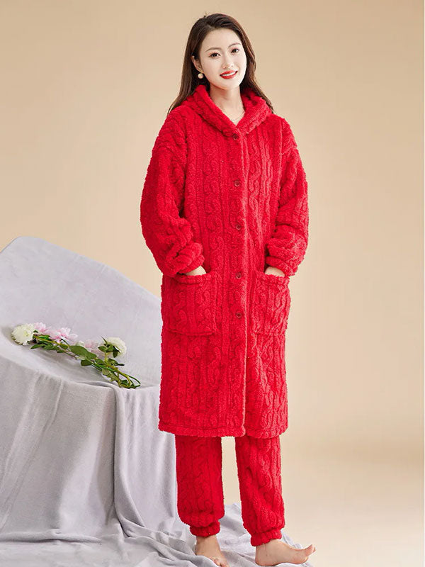 Women's Oversized Flannel Fleece Pajamas – "Enveloping Warmth" - Image 2