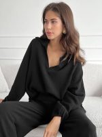 "Mélodie de Nuit" Women's Black Cotton Pajamas