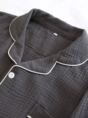 "Morning Mist" Charcoal Grey Cotton Men's Pyjamas