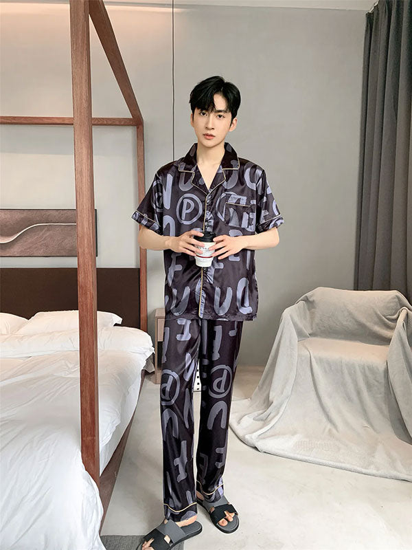 "Urban Dreamer" Men's Satin Pajamas - Image 2