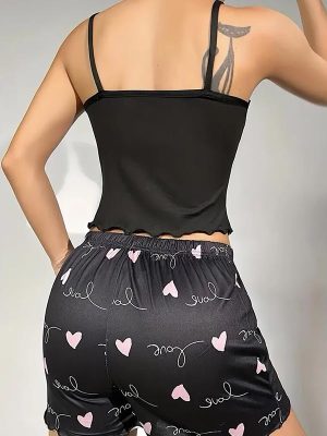 "Mother-of-Pearl Star" Women's Satin Short Pajama Set